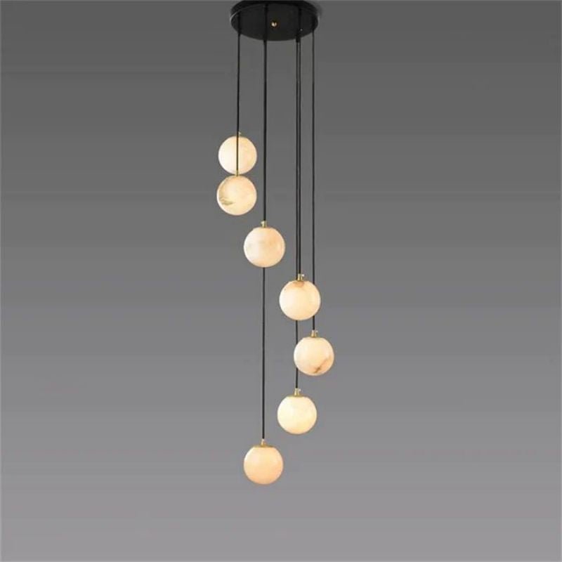 Alabaster Global Wavy Chandelier-Nobipets