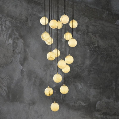 Alabaster Global Wavy Chandelier-Nobipets