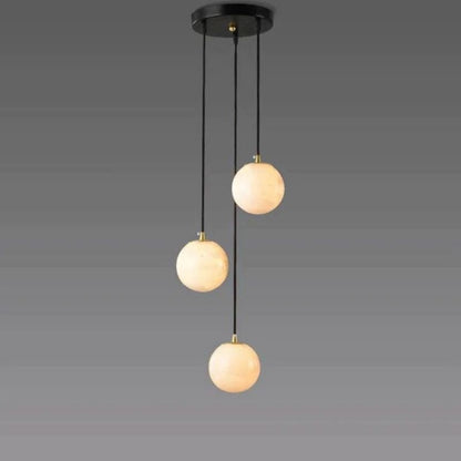 Alabaster Global Wavy Chandelier-Nobipets