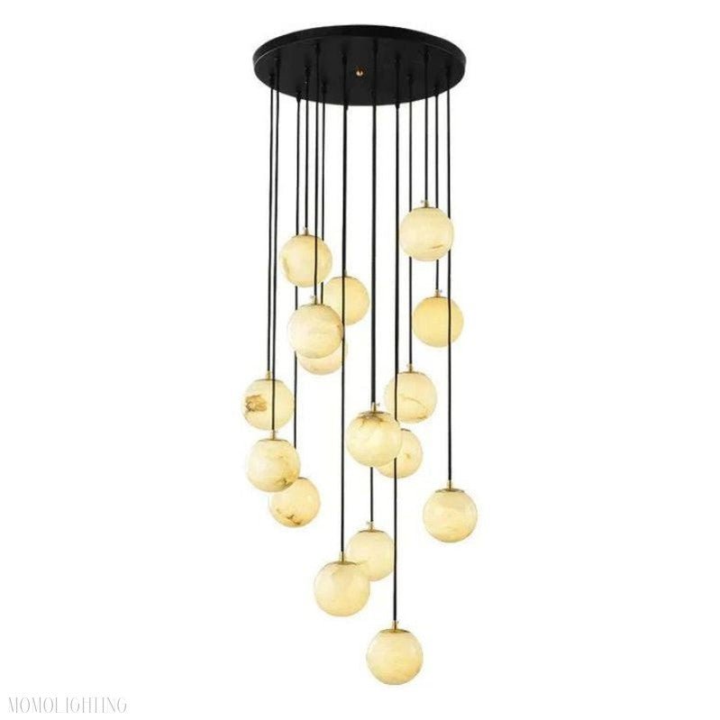 Alabaster Global Wavy Chandelier-Nobipets