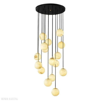 Alabaster Global Wavy Chandelier-Nobipets