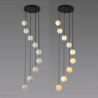 Alabaster Global Wavy Chandelier-Nobipets