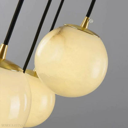 Alabaster Global Wavy Chandelier-Nobipets