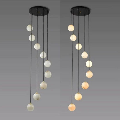 Alabaster Global Wavy Chandelier-Nobipets