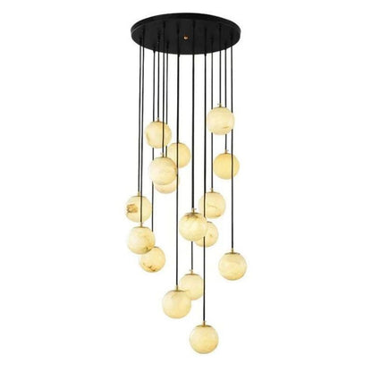 Alabaster Global Wavy Chandelier-Nobipets