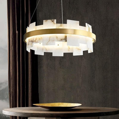 Alabaster Halo Chandelier-Nobipets