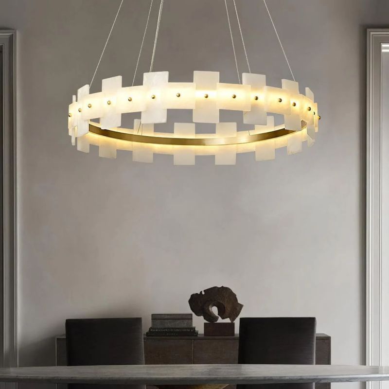 Alabaster Halo Chandelier-Nobipets