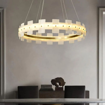 Alabaster Halo Chandelier-Nobipets