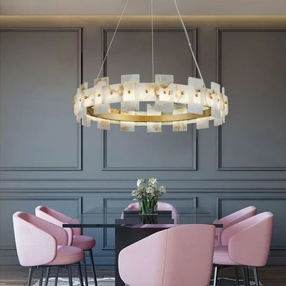 Alabaster Halo Chandelier-Nobipets