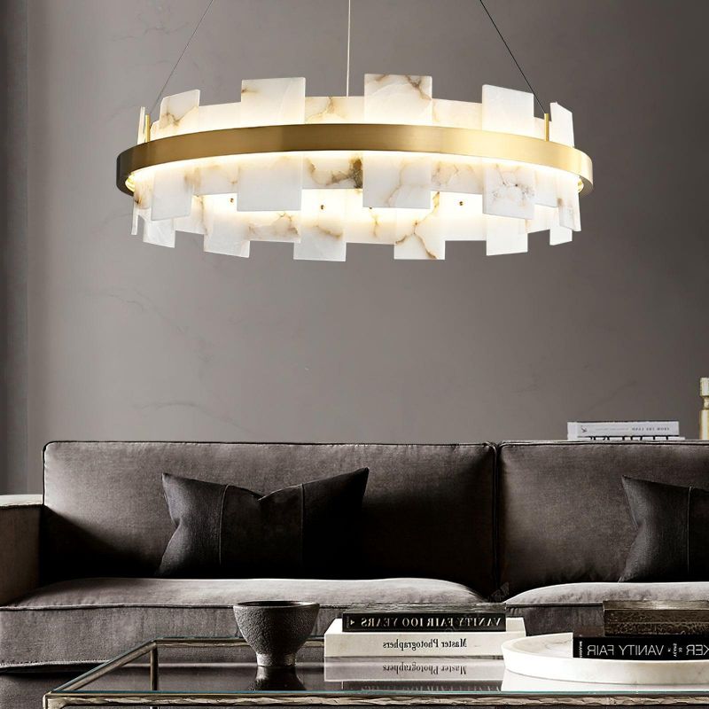 Alabaster Halo Chandelier-Nobipets