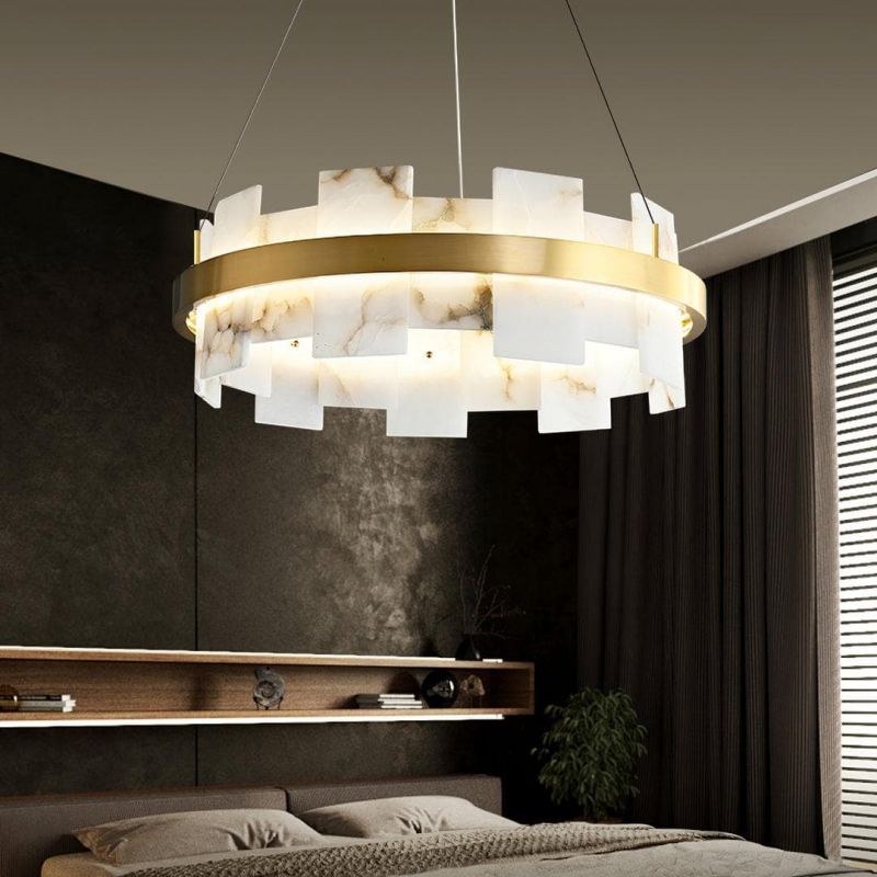 Alabaster Halo Chandelier-Nobipets
