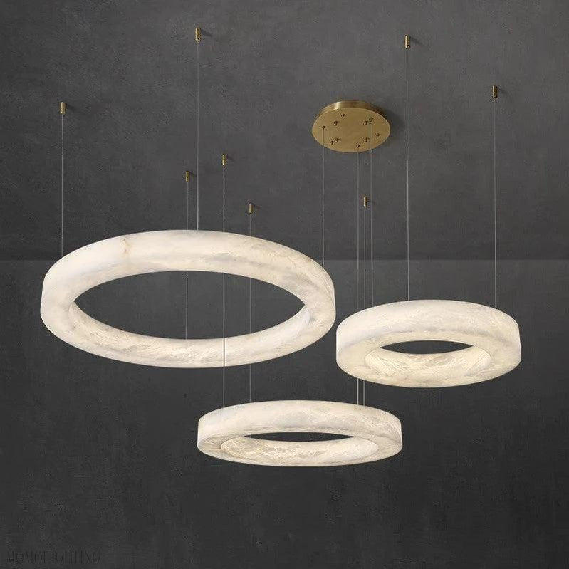 Alabaster Living Room Round Chandelier-Nobipets