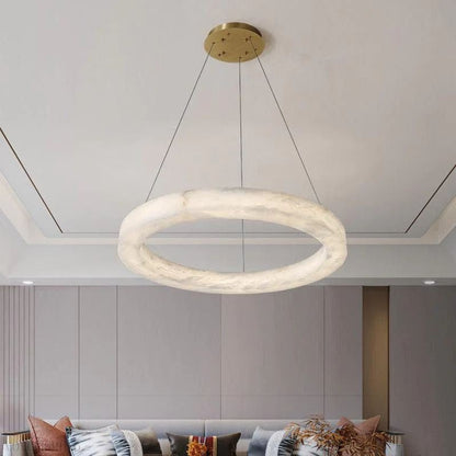 Alabaster Living Room Round Chandelier-Nobipets
