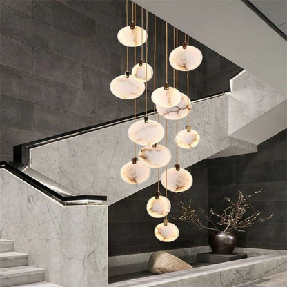 Alabaster Long Staircase Chandelier 5 styles-Nobipets