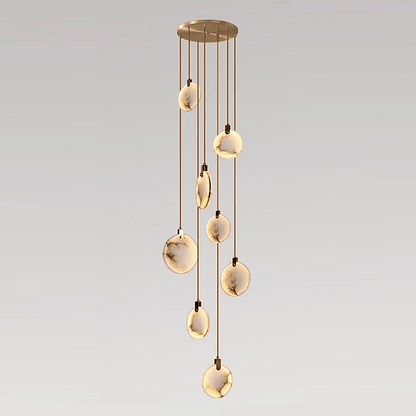 Alabaster Long Staircase Chandelier 5 styles-Nobipets