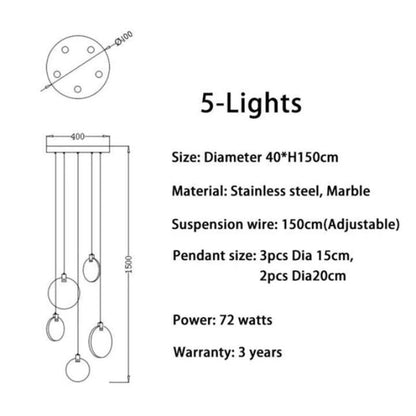 Alabaster Long Staircase Chandelier 5 styles-Nobipets