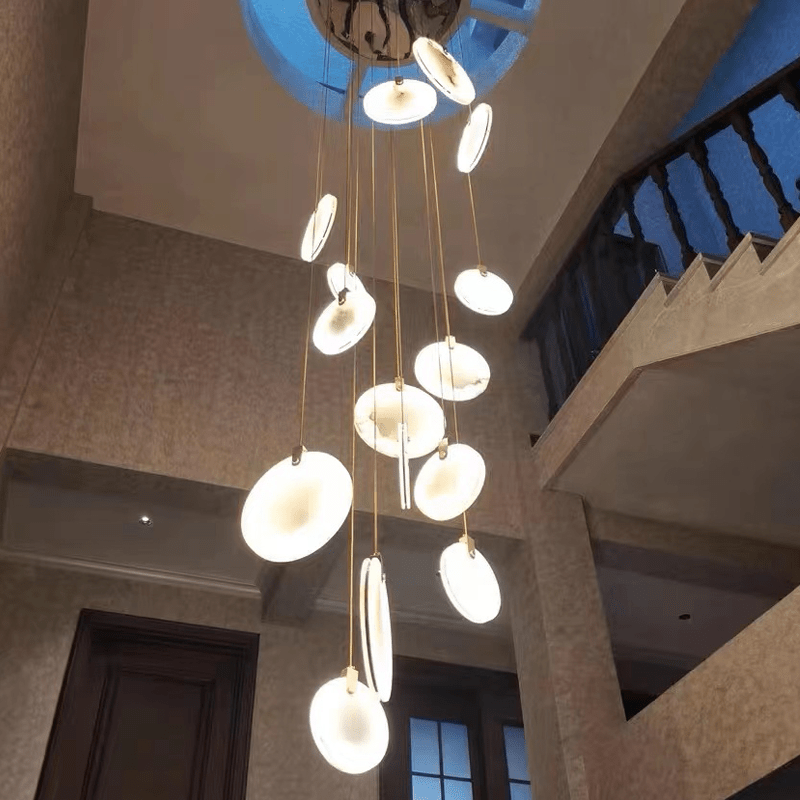 Alabaster Long Staircase Chandelier 5 styles-Nobipets