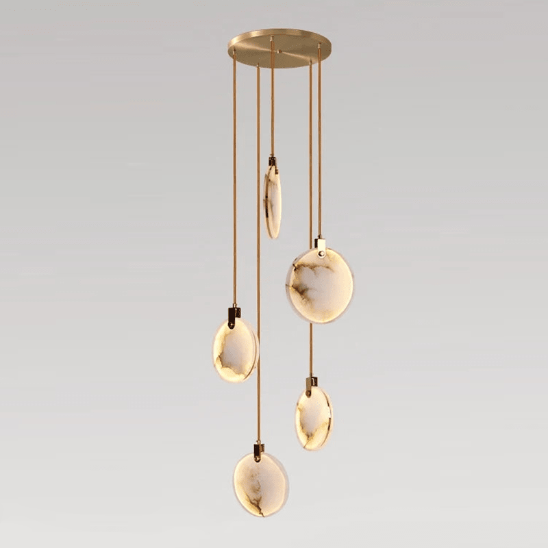 Alabaster Long Staircase Chandelier 5 styles-Nobipets