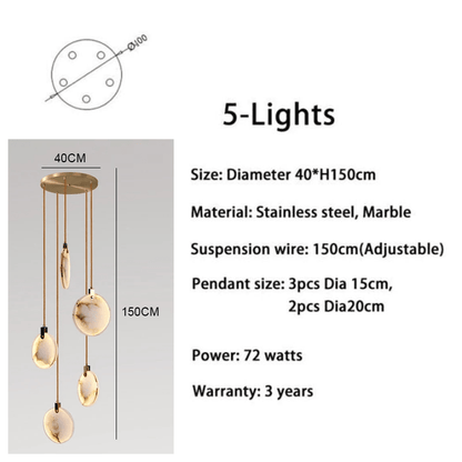 Alabaster Long Staircase Chandelier 5 styles-Nobipets