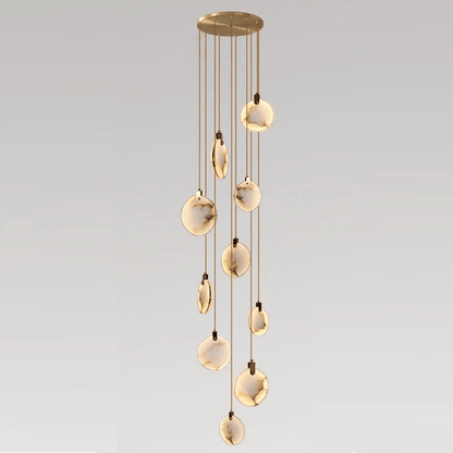 Alabaster Long Staircase Chandelier 5 styles-Nobipets