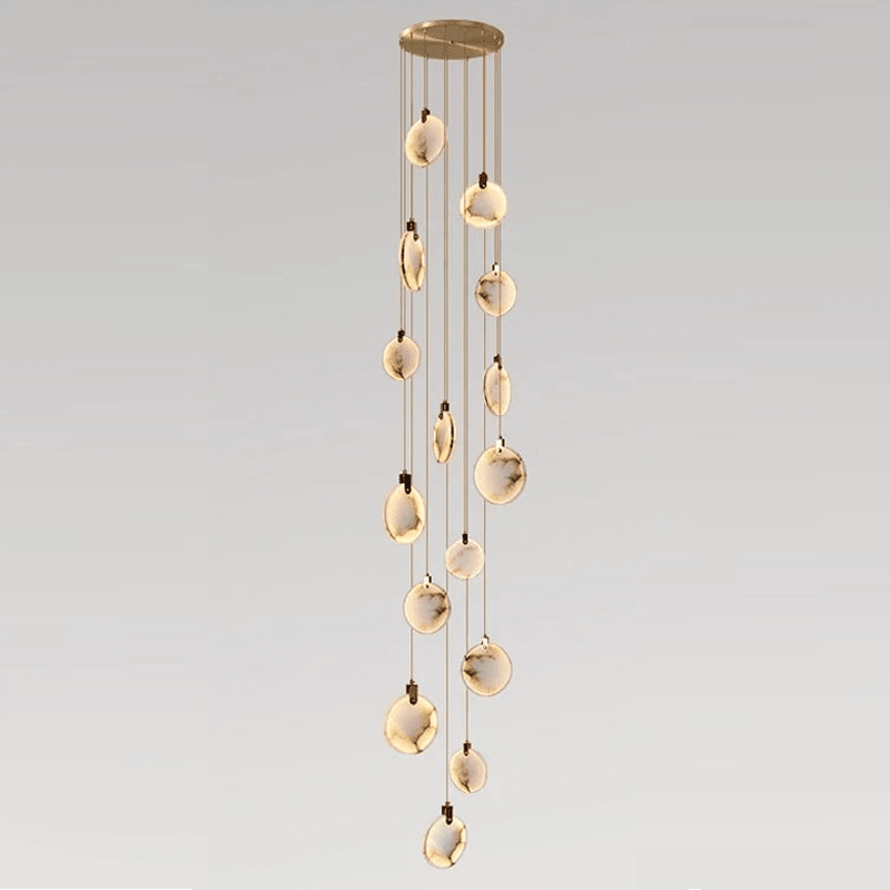 Alabaster Long Staircase Chandelier 5 styles-Nobipets