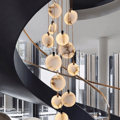 Alabaster Long Staircase Chandelier 5 styles-Nobipets