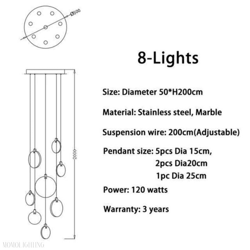 Alabaster Long Staircase Chandelier-Nobipets