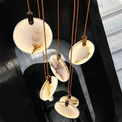 Alabaster Long Staircase Chandelier-Nobipets