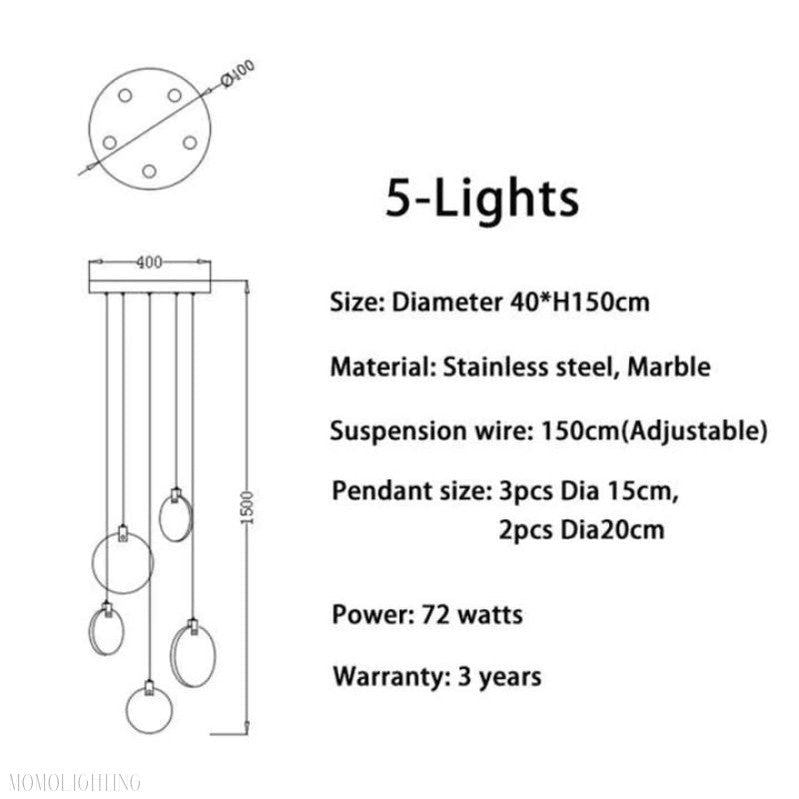 Alabaster Long Staircase Chandelier-Nobipets