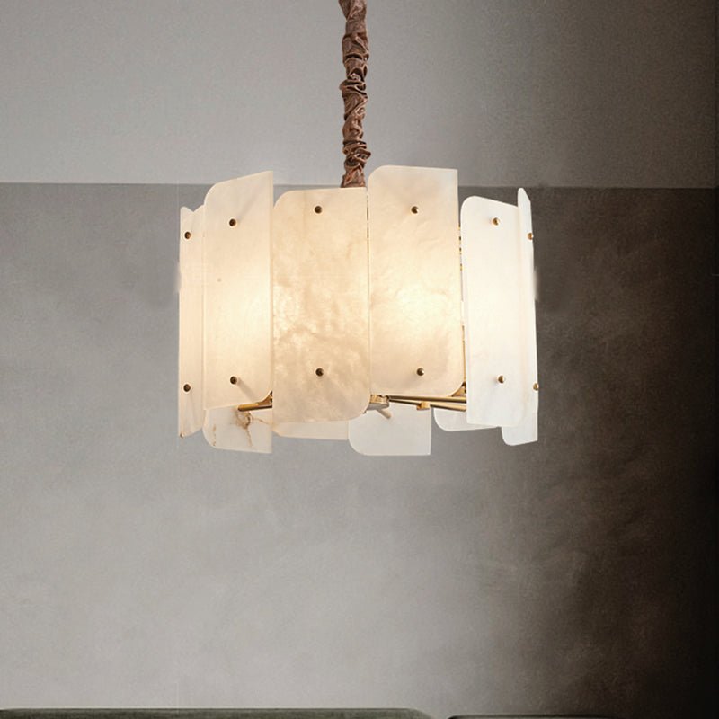 Alabaster Lorry Round Chandelier 20" 31"-Nobipets