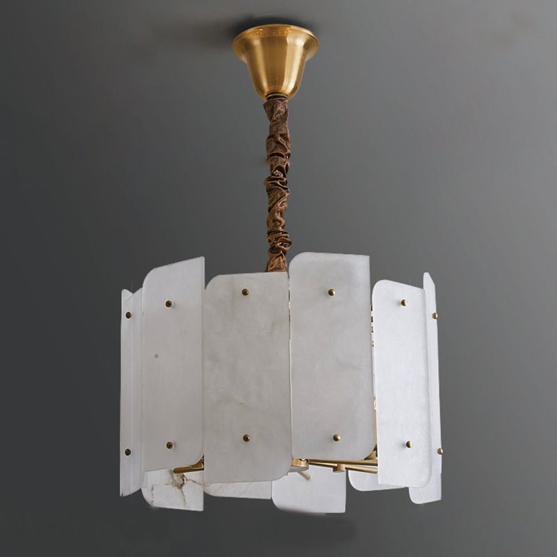 Alabaster Lorry Round Chandelier 20" 31"-Nobipets