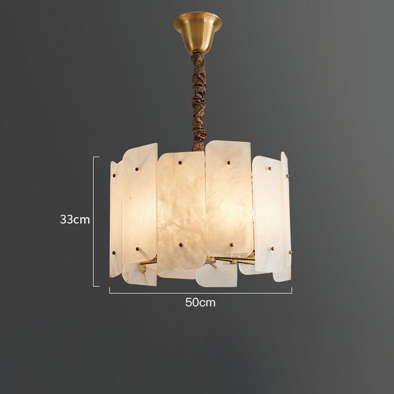 Alabaster Lorry Round Chandelier 20" 31"-Nobipets