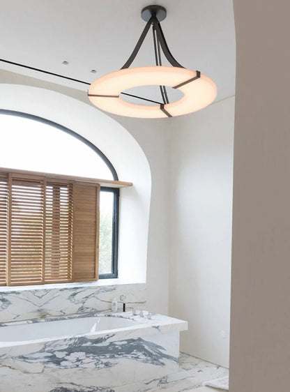 Alabaster Luxembourg Halo Chandelier-Nobipets