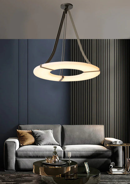 Alabaster Luxembourg Halo Chandelier-Nobipets