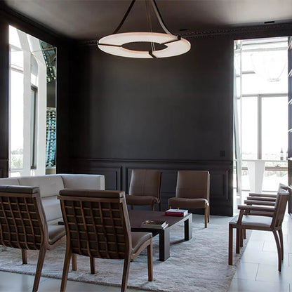 Alabaster Luxembourg Halo Chandelier-Nobipets