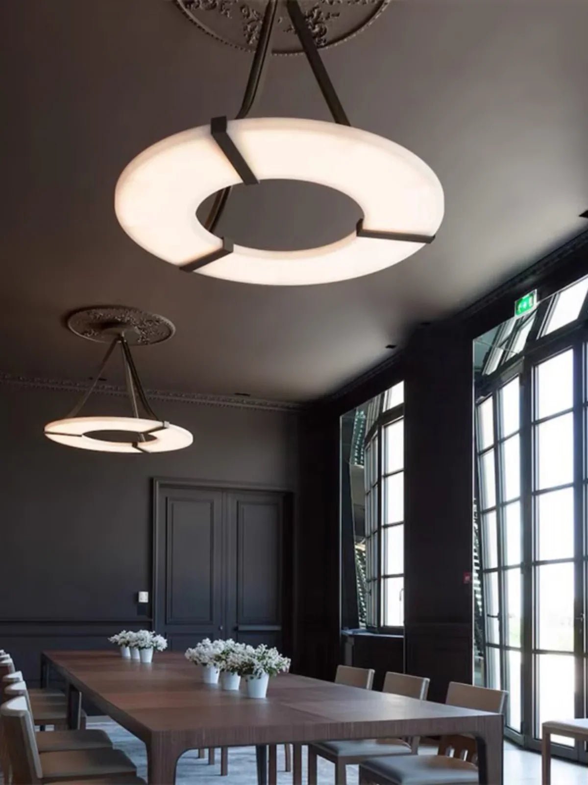 Alabaster Luxembourg Halo Chandelier-Nobipets
