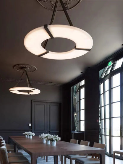 Alabaster Luxembourg Halo Chandelier-Nobipets