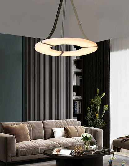 Alabaster Luxembourg Halo Chandelier-Nobipets