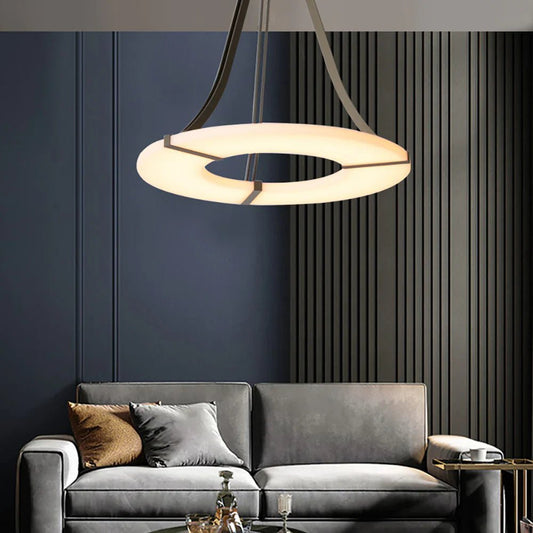Alabaster Luxembourg Halo Chandelier-Nobipets