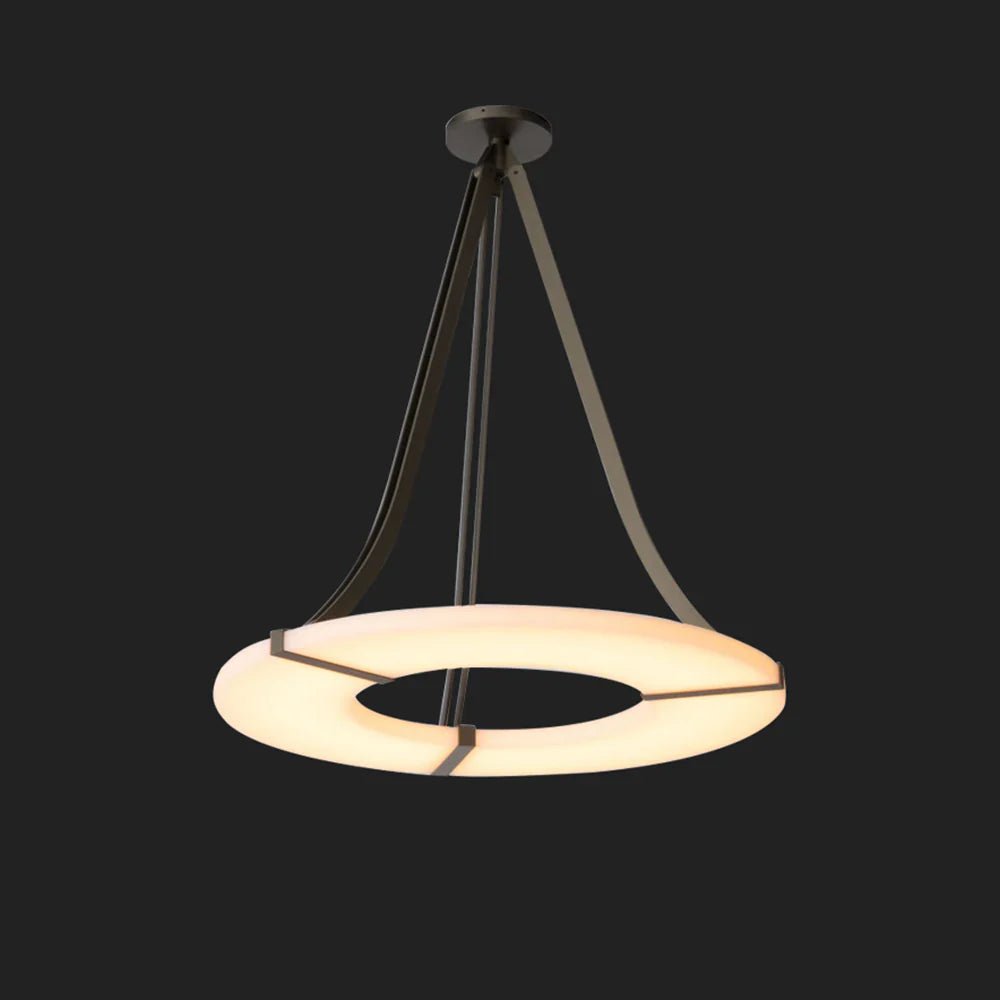 Alabaster Luxembourg Halo Chandelier-Nobipets