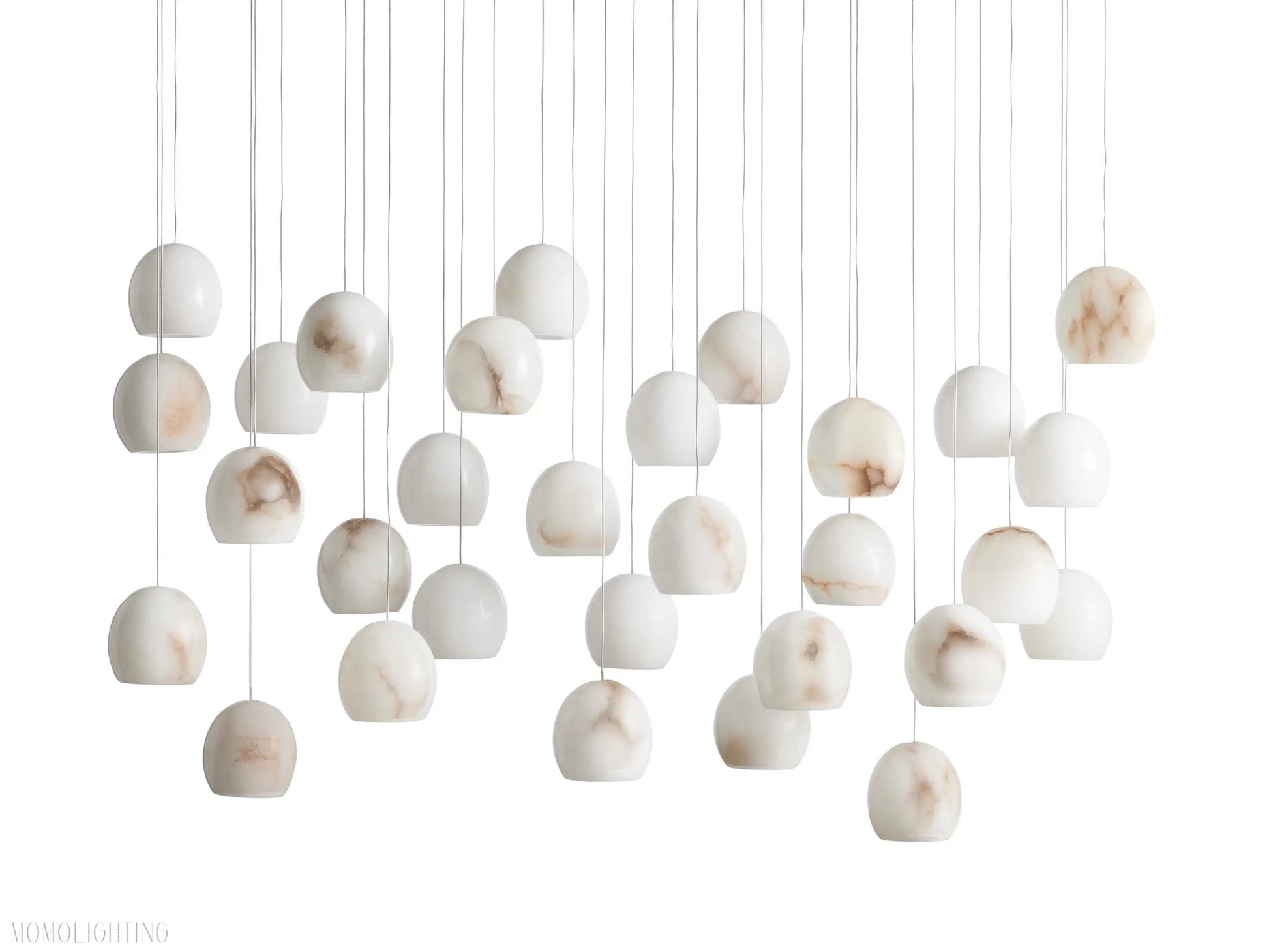 Alabaster Maeva Rectangular Chandelier 7 Light/ 15 Light/ 30 Light-Nobipets