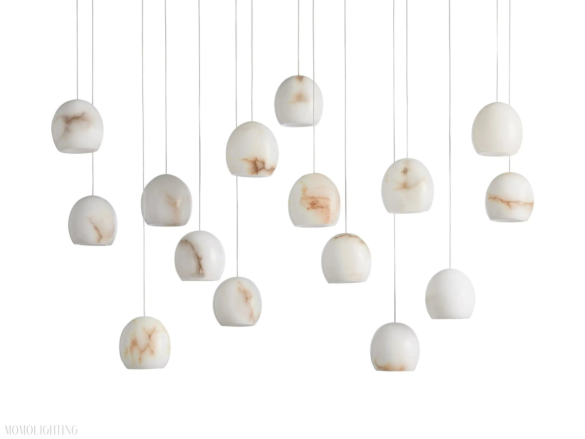 Alabaster Maeva Rectangular Chandelier 7 Light/ 15 Light/ 30 Light-Nobipets