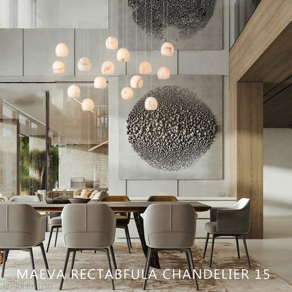 Alabaster Maeva Rectangular Chandelier 7 Light/ 15 Light/ 30 Light-Nobipets