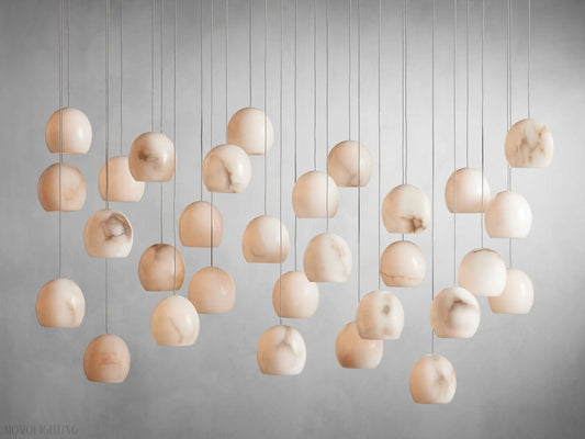 Alabaster Maeva Rectangular Chandelier 7 Light/ 15 Light/ 30 Light-Nobipets