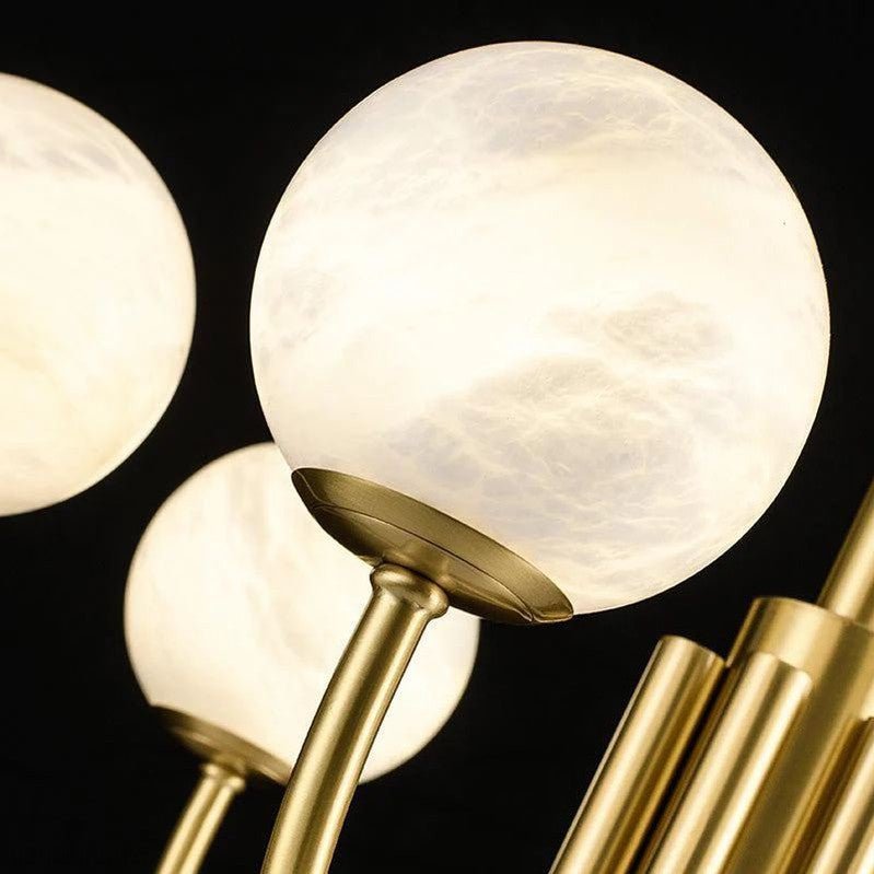 Alabaster Modern Brass Chandelier-Nobipets