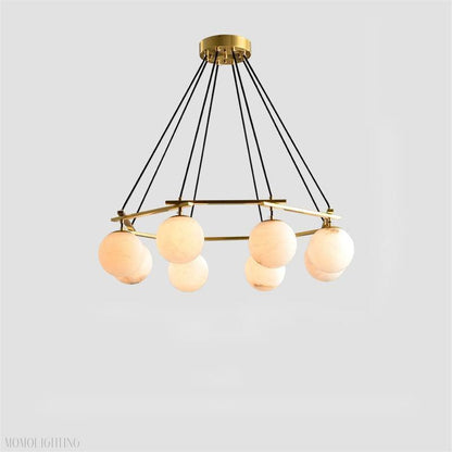 Alabaster Modern Round Ball Chandelier-Nobipets