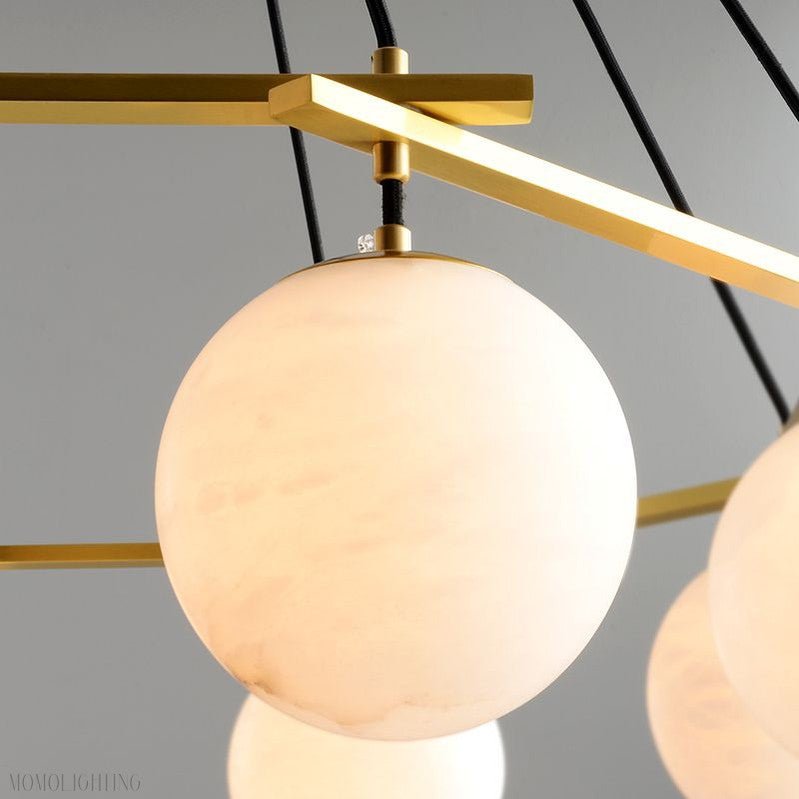 Alabaster Modern Round Ball Chandelier-Nobipets