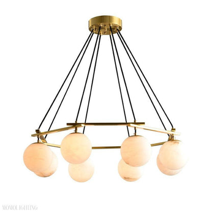 Alabaster Modern Round Ball Chandelier-Nobipets