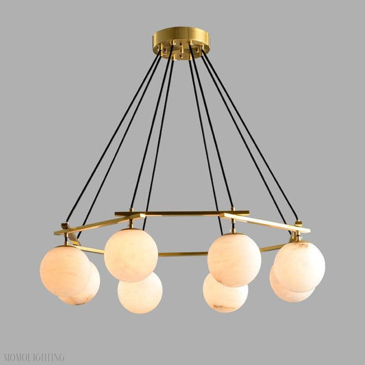 Alabaster Modern Round Ball Chandelier-Nobipets