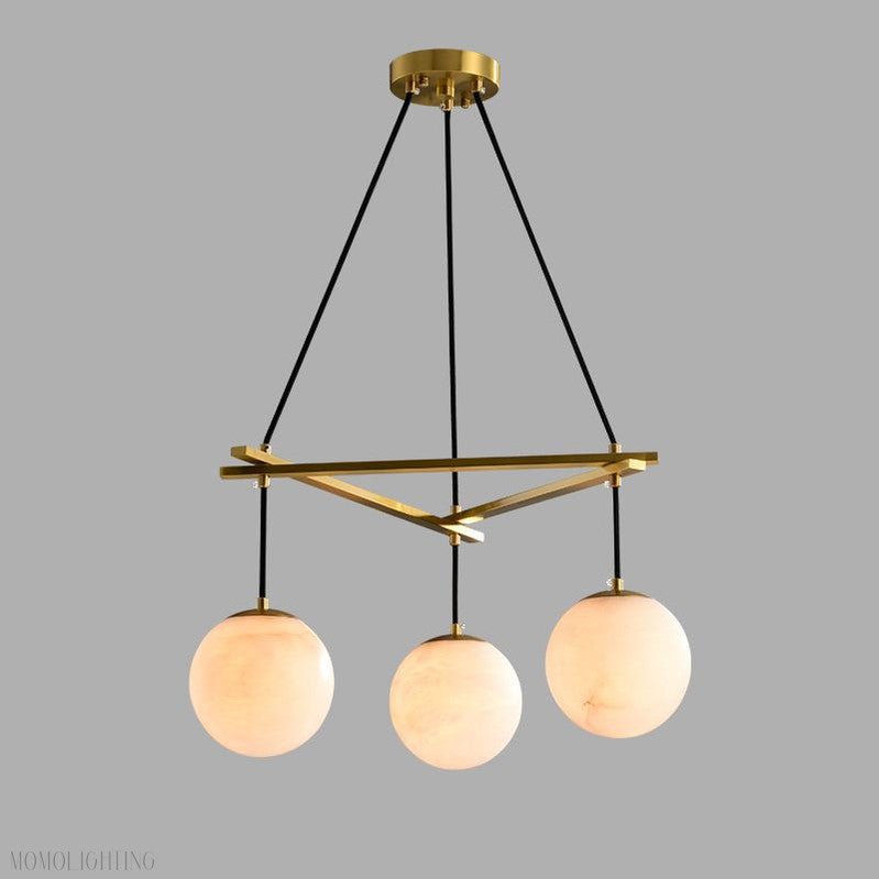 Alabaster Modern Round Ball Chandelier-Nobipets